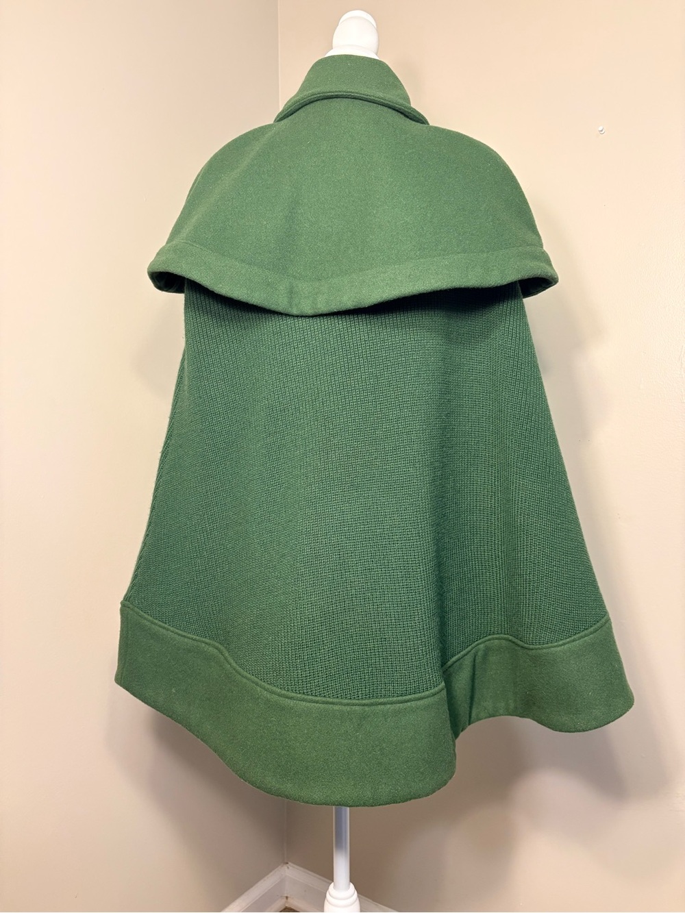 Anthropologie Madchen Jacket Womens Small Green Fatigue Finery Cape Wool Blend - Picture 2 of 6